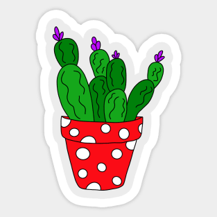 Cute Cactus Design #39: Polka Dot Cactus Pot Sticker